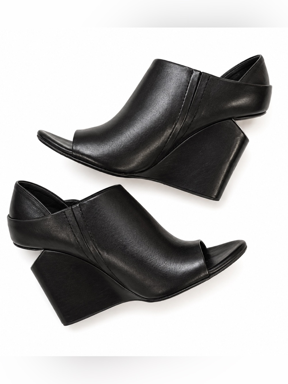 Alexander Wang Black Peep-Toe Wedge Sandals
